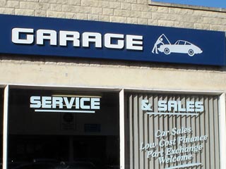 A mechanic's sign in Radstock